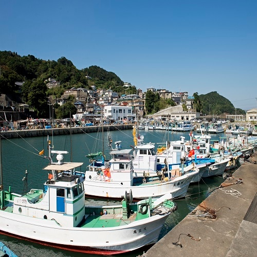 Ishigami Fishing Port. Many ships depart from this port. Our ship also departs from here and serves the fish that you have been eating.