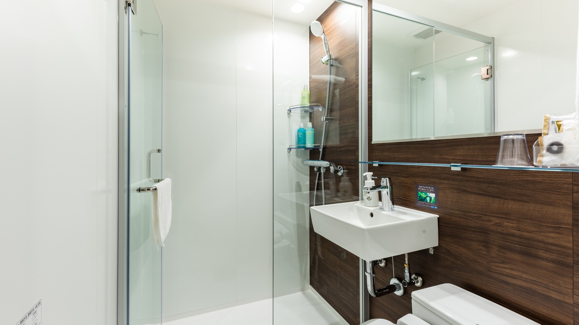 Semi-double room (with shower booth) and bathroom *image