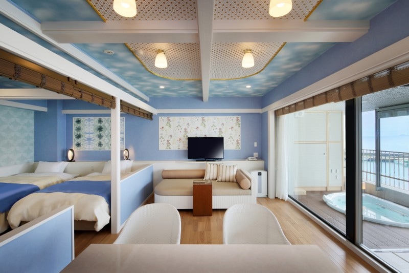 Western-style room / Special room with open-air bath <Ocean view> Guest room with open-air bath with jet bath
