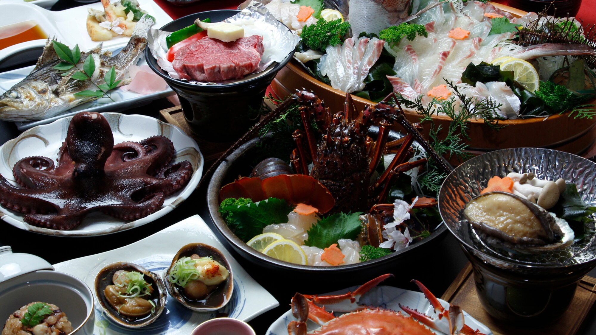 龍蝦+鮑魚+牛肉