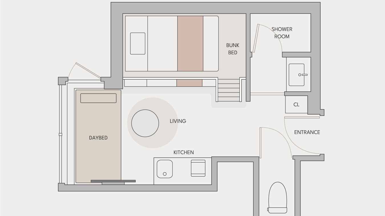2-bed bunk room / 2-bed bunk room with Heralbony