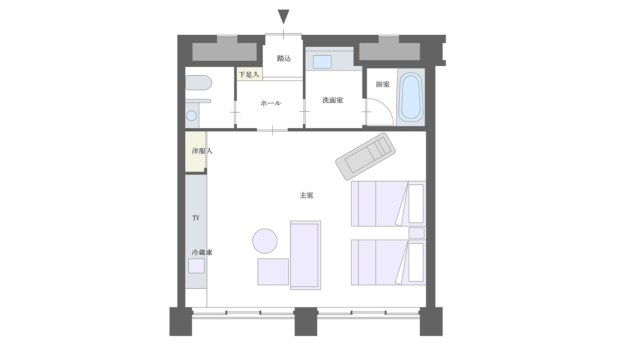 【戶型圖】高級雙床房