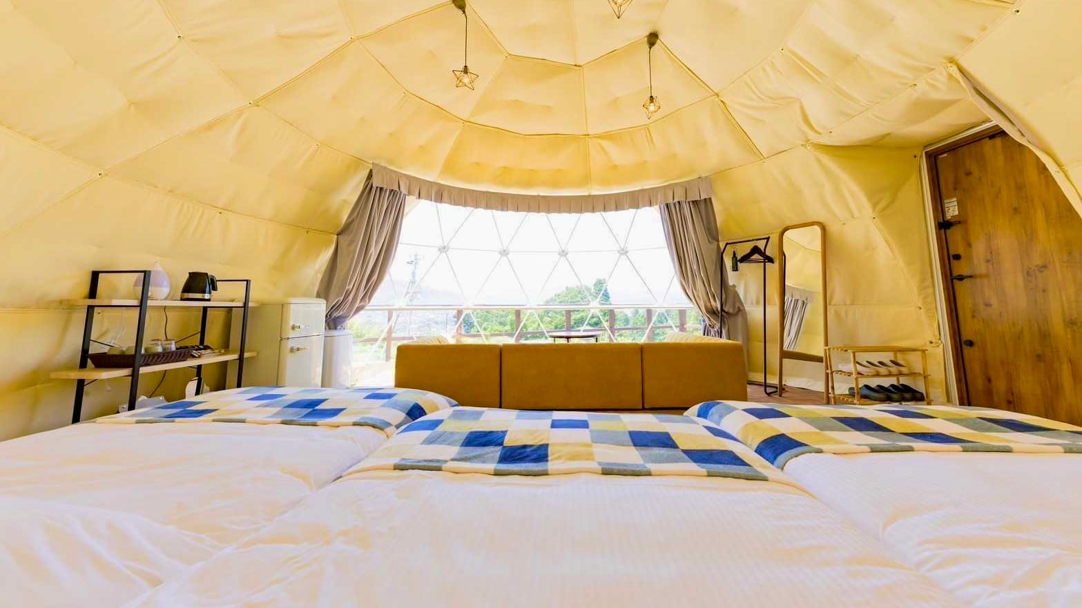 เต็นท์โดม ``5'' พร้อมอ่างอาบน้ำกลางแจ้งส่วนตัว เตียงคู่ & ครั้ง;3