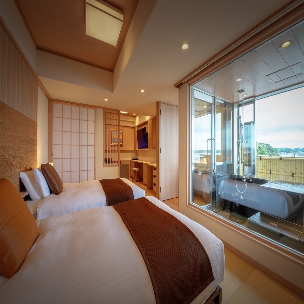 Guest room with open-air observation bath "Chosai"