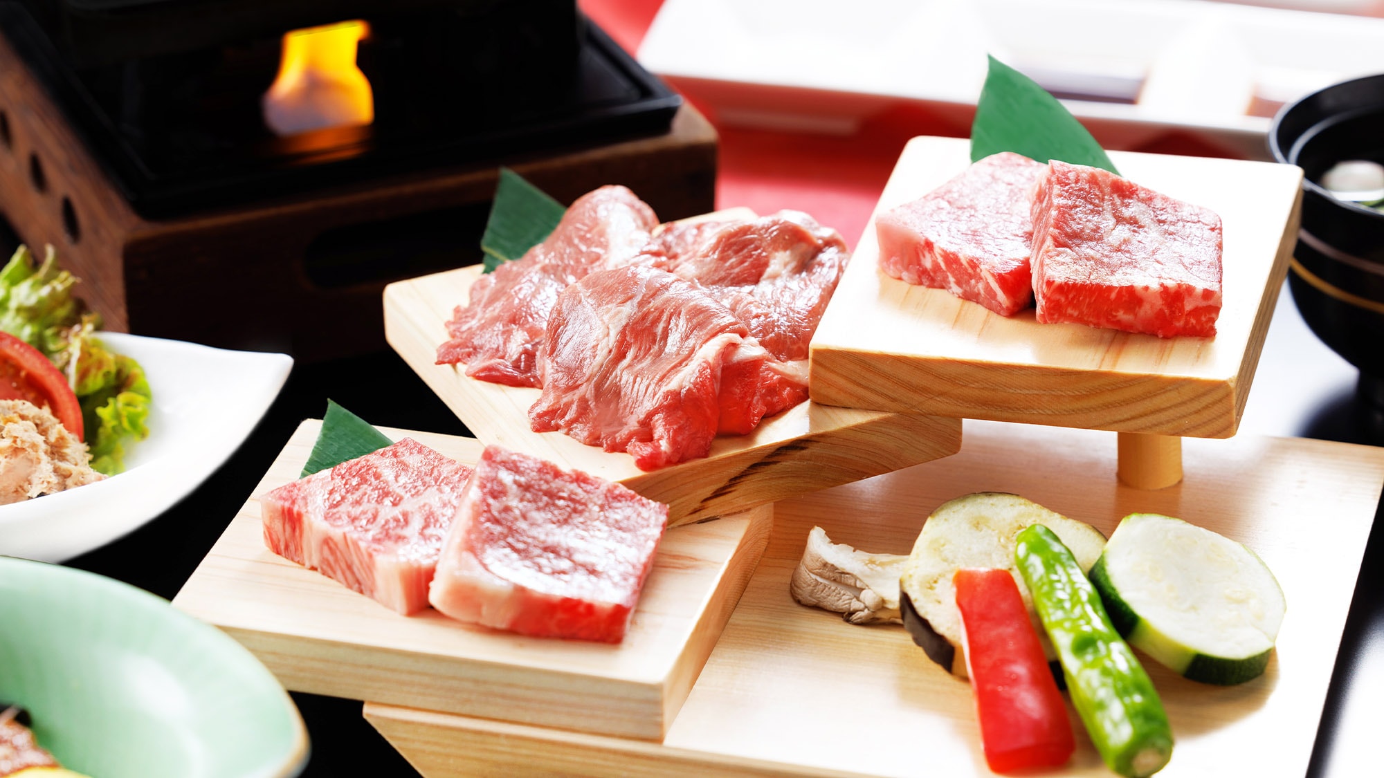 黑毛和牛＆羊肉牛排套餐