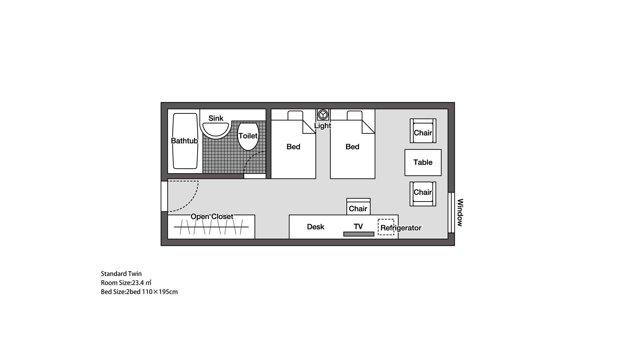 West building twin floor plan image