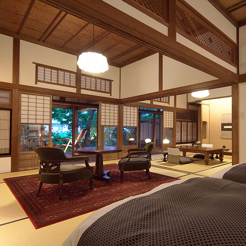[Mountain lodge, five-star Taisho modern Japanese and Western special room (with semi-open-air bath)]