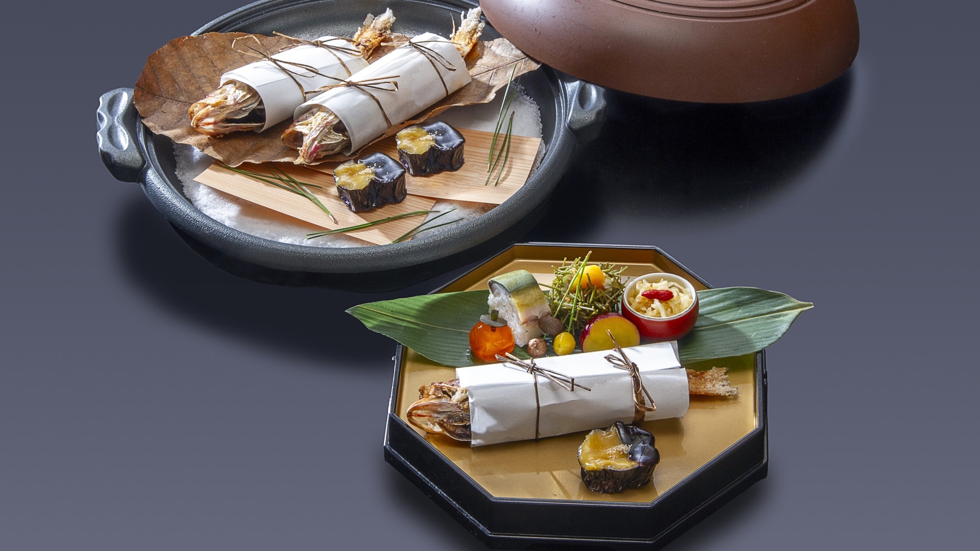 [Autumn 2024 ◆ Luxury Kaiseki Course] Grilled Blackthroat Seaperch and Eggplant Dengaku