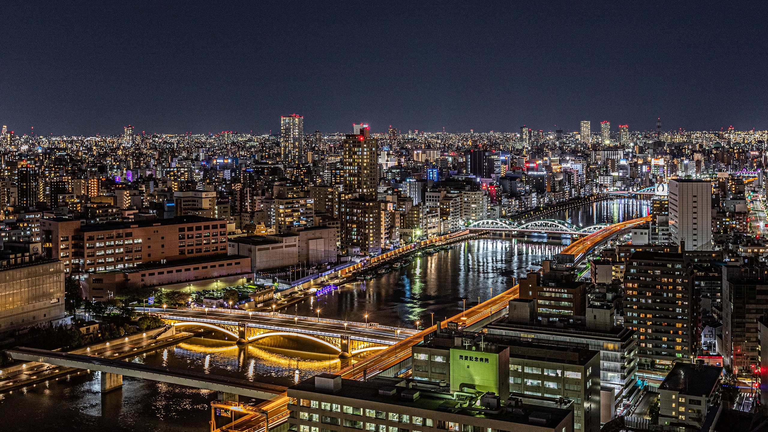 浅草・隅田川方面夜景