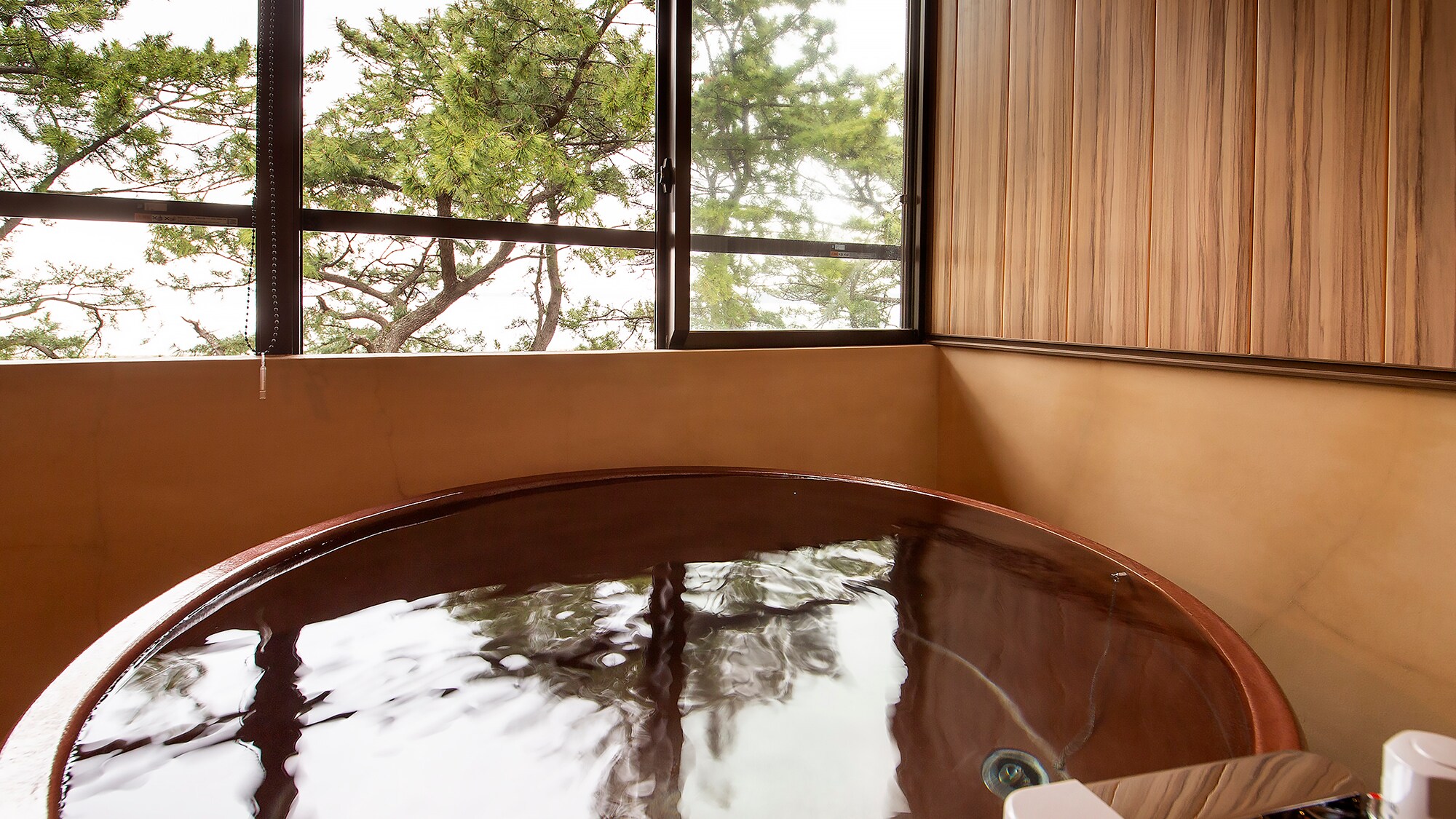 [Deluxe Japanese-style room with semi-open-air bath] [Semi-open-air bath]