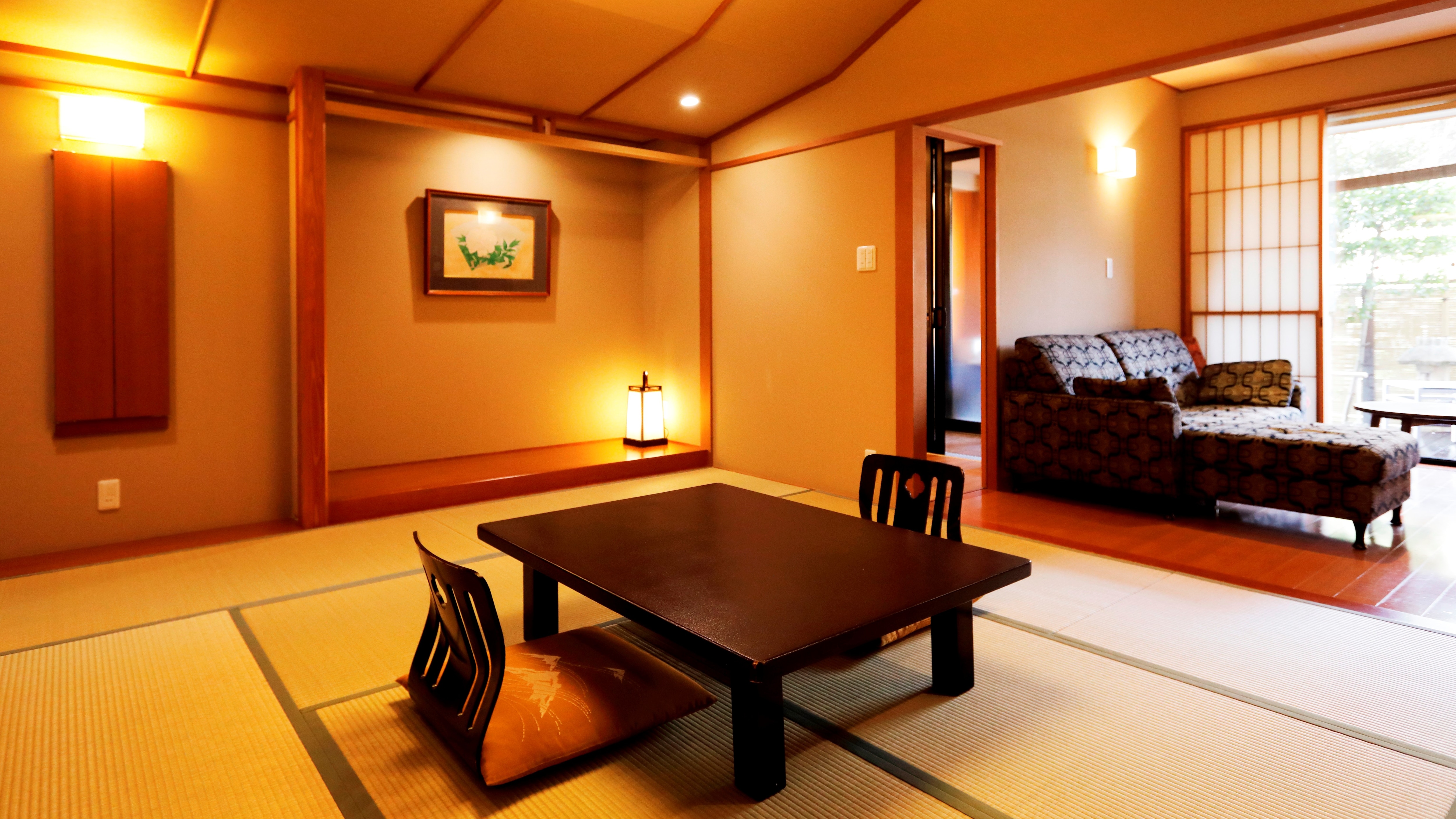 Kamar tipe E dengan bak mandi terbuka bebas rokok [Kamar bergaya Jepang 10 tikar tatami] << Contoh kamar tamu >>