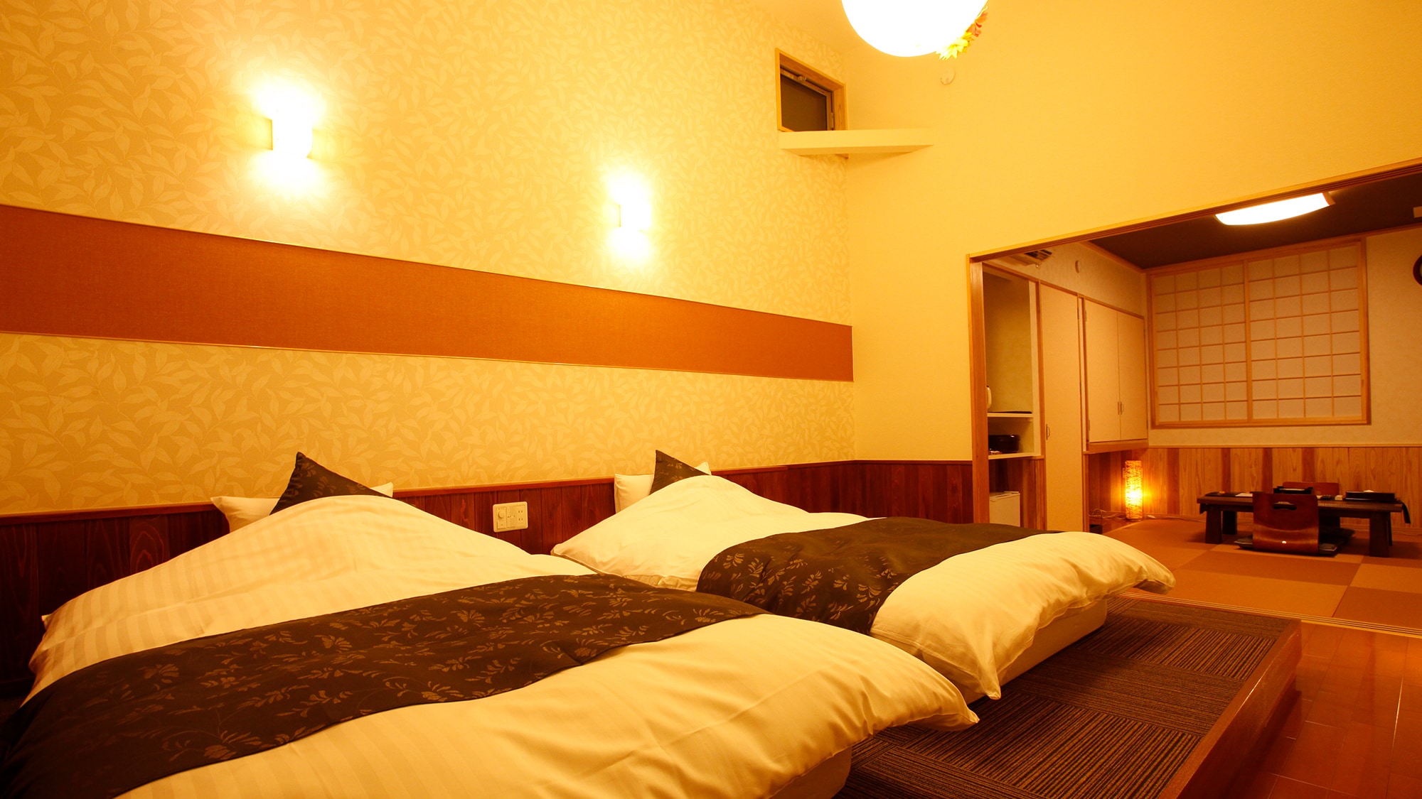 [Hanare] One-story A-1 type apricot, size 48㎡, Japanese-style room 6 tatami mats + Western-style room (twin / non-smoking)