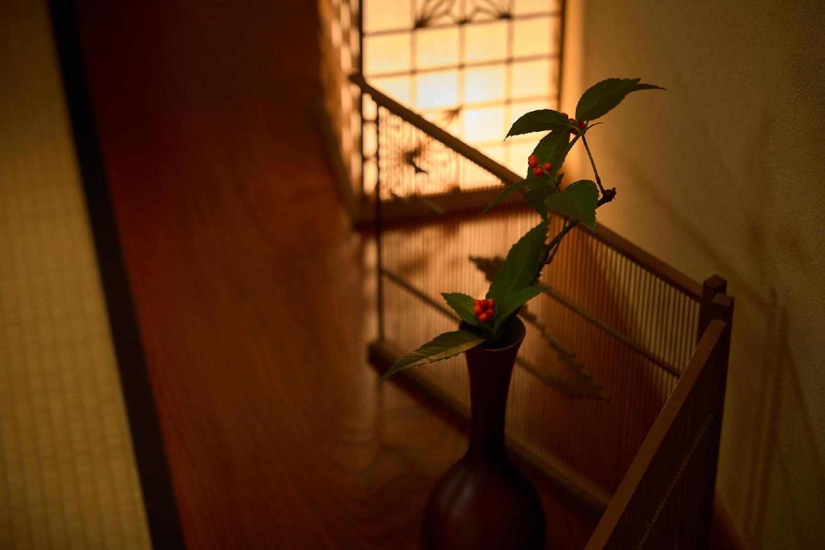 若紫日式西式客房，附露天浴池