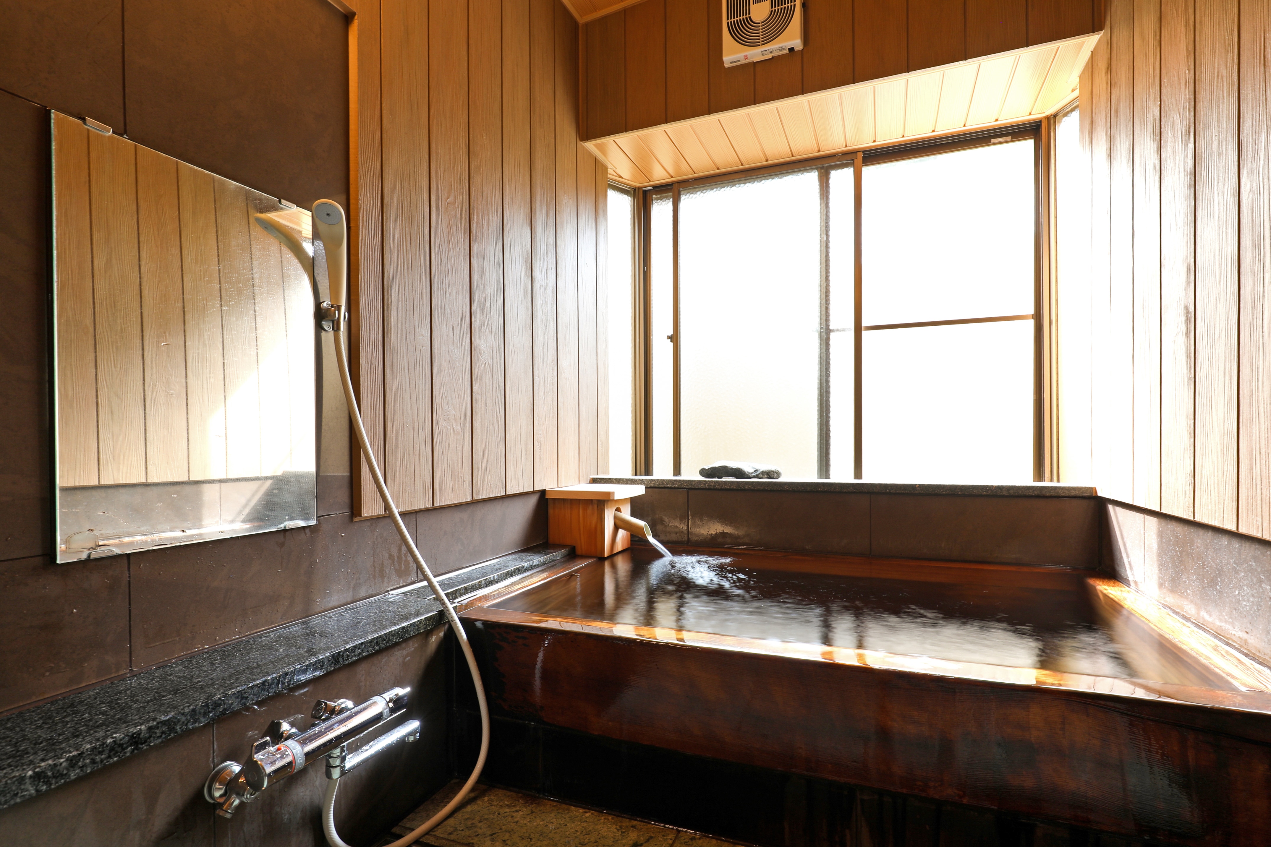 Private bath Kodai cypress hot water
