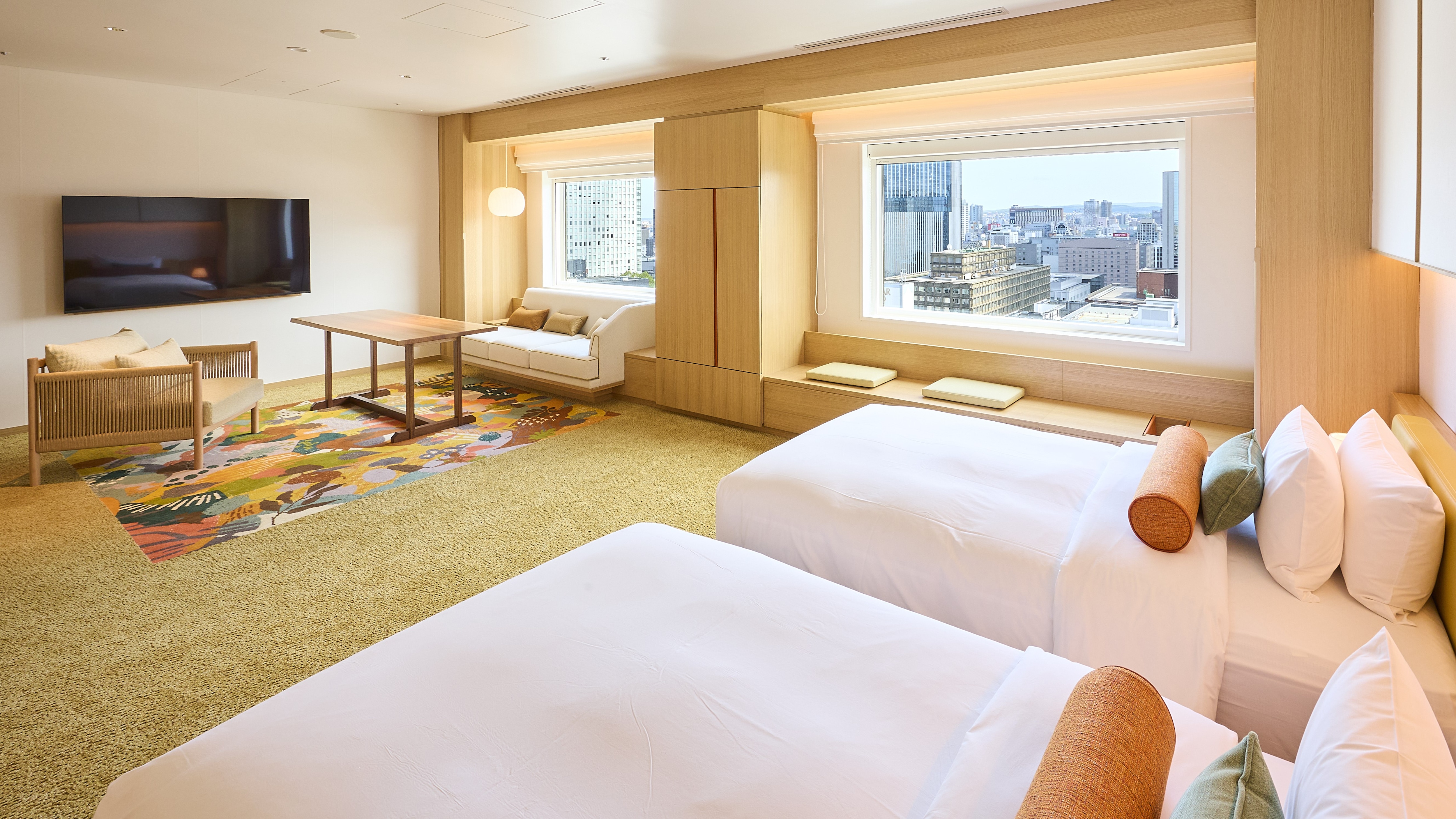 Kamar tamu lantai atas [Lantai Plaza] Plaza Twin (gaya suite) 53,9 meter persegi = Bebas rokok =