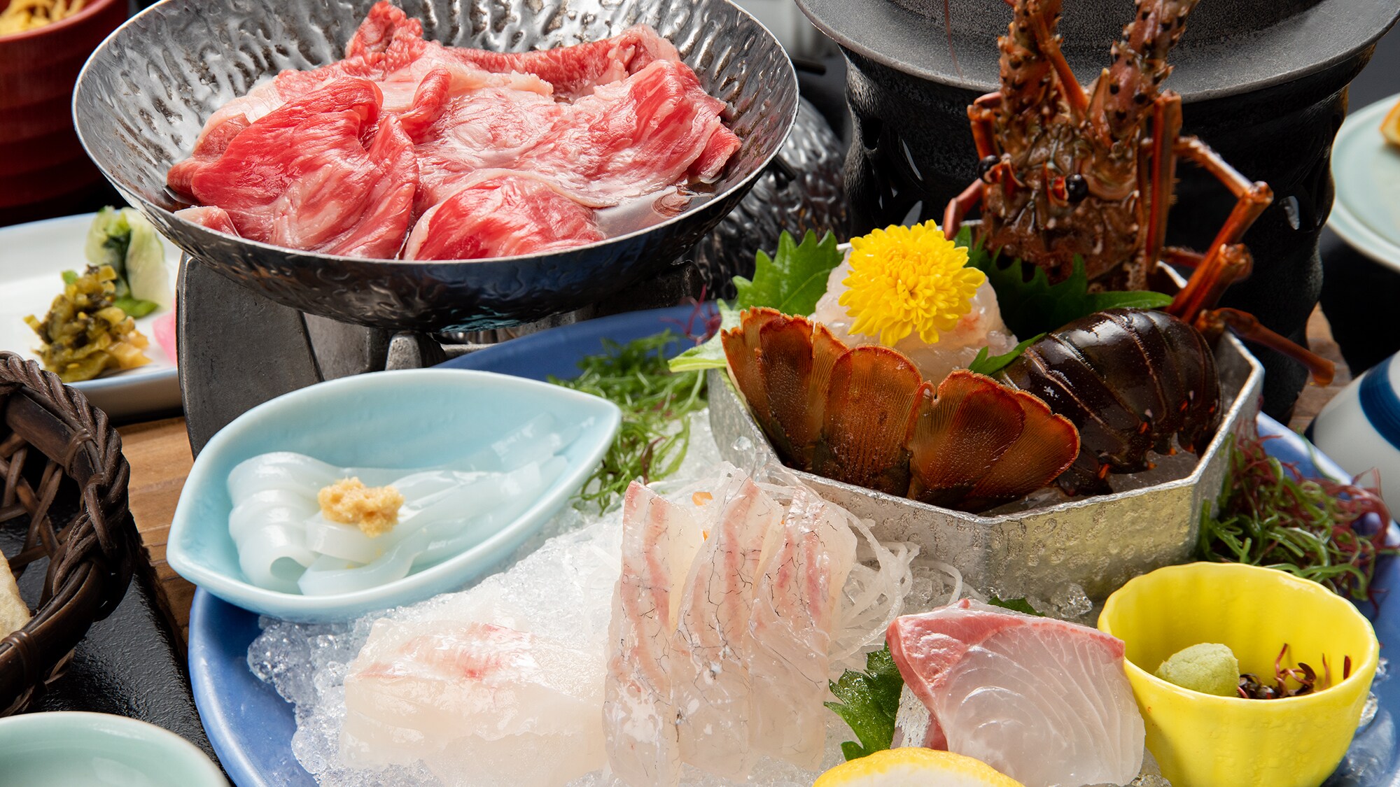 [Dinner example] Enjoy spiny lobster and Matsusaka beef in a luxurious kaiseki dinner!