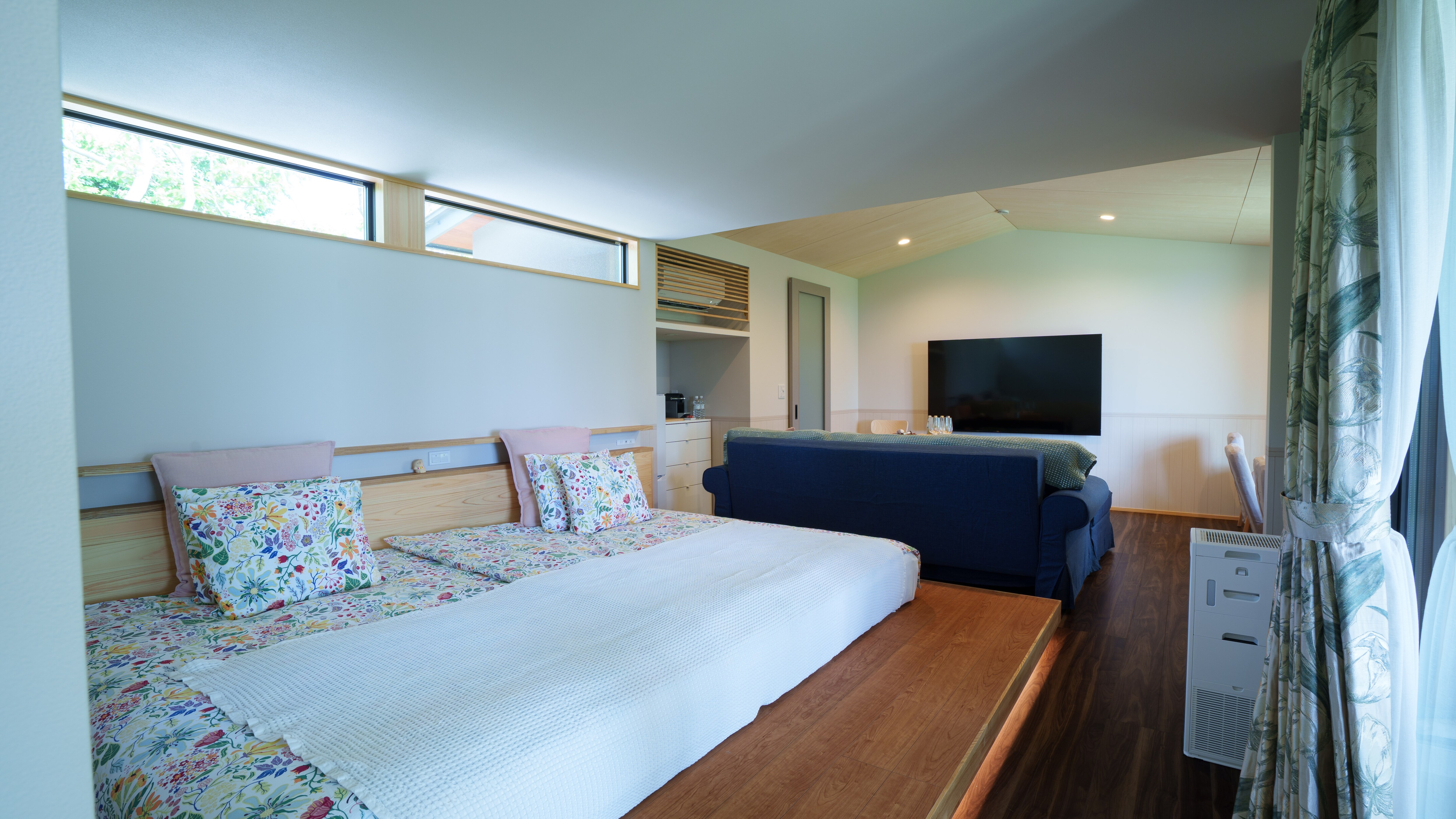 Forest Cottage: Living Room and Bedroom