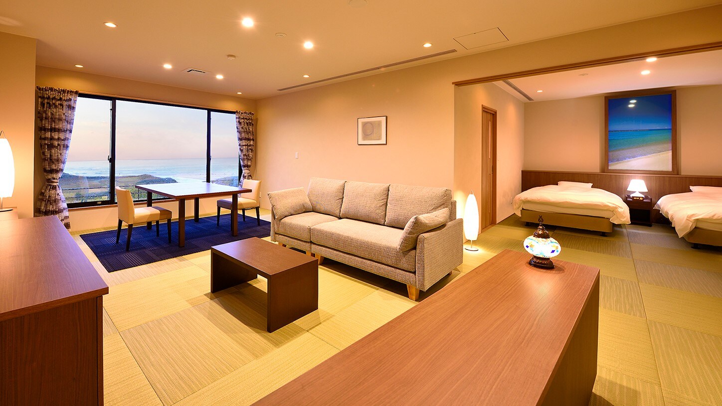 [Special Room] 29 tatami mats with a panoramic view of the sea, West Building Suite (with hot spring), reopened in October 2021