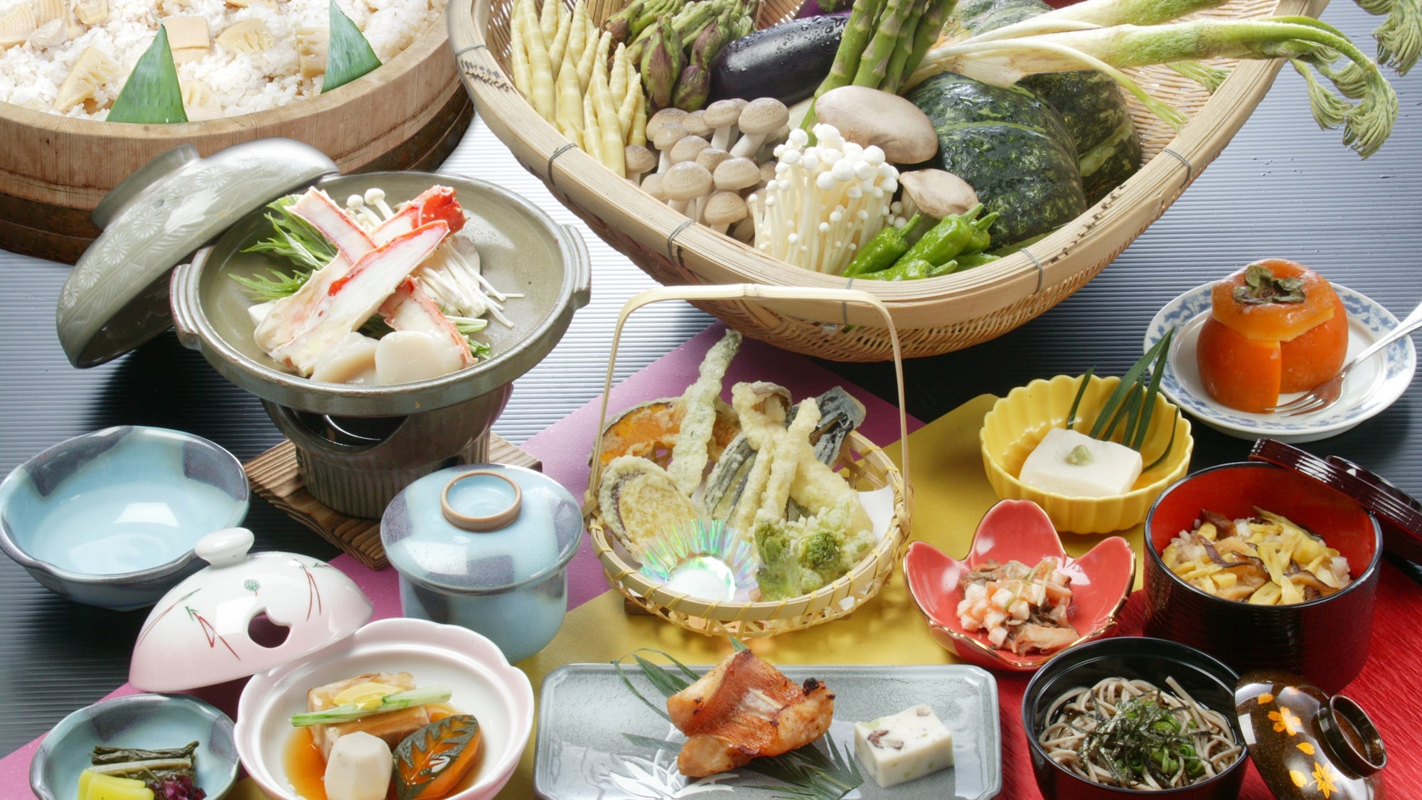 * 저녁 식사 일례(그린기)/사계의 미각에 혀고. 신선한 재료가 늘어서 있습니다.