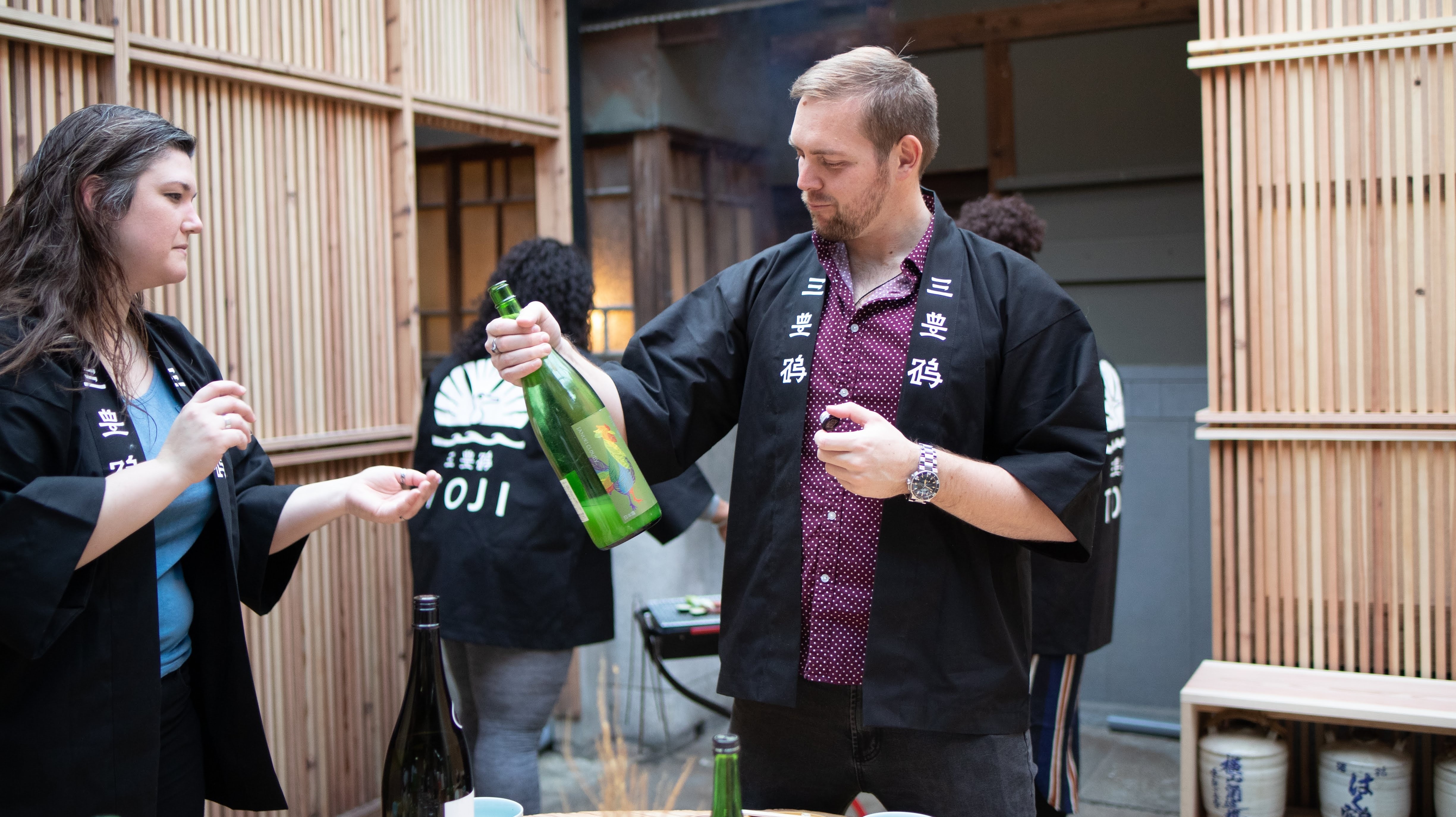 Cheers in the courtyard!