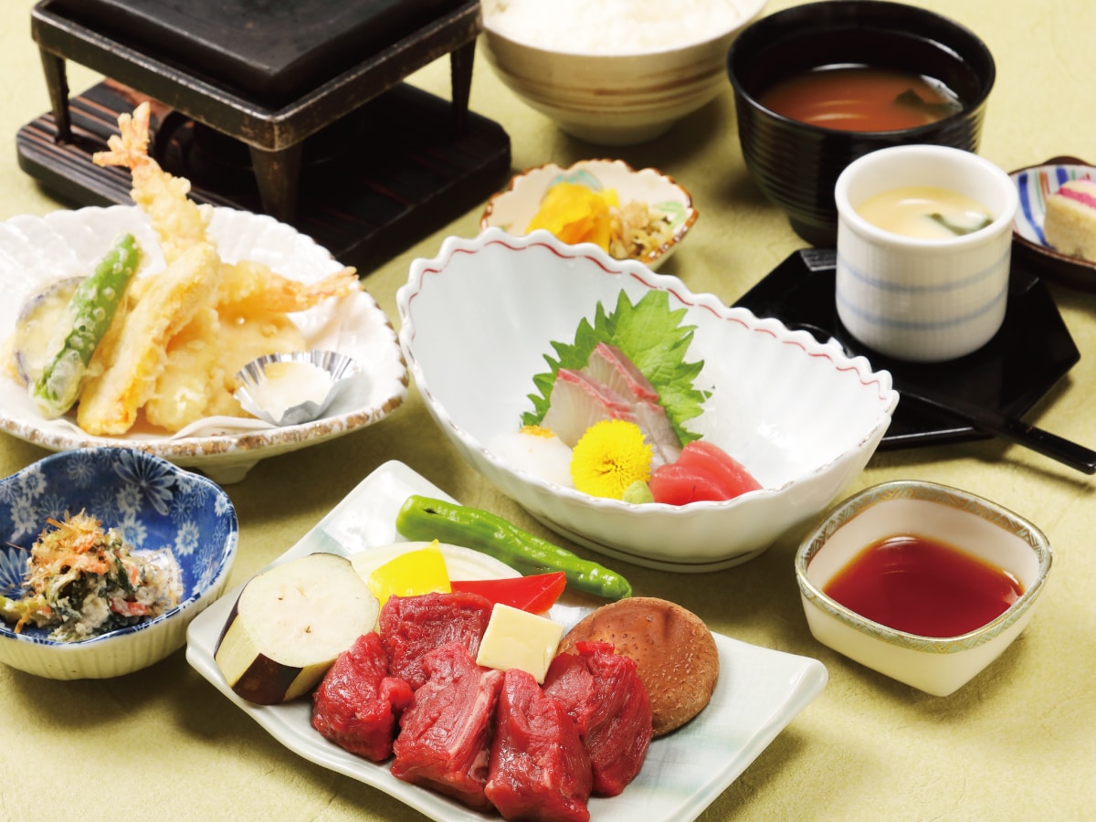 Domestic beef ceramic grill set meal