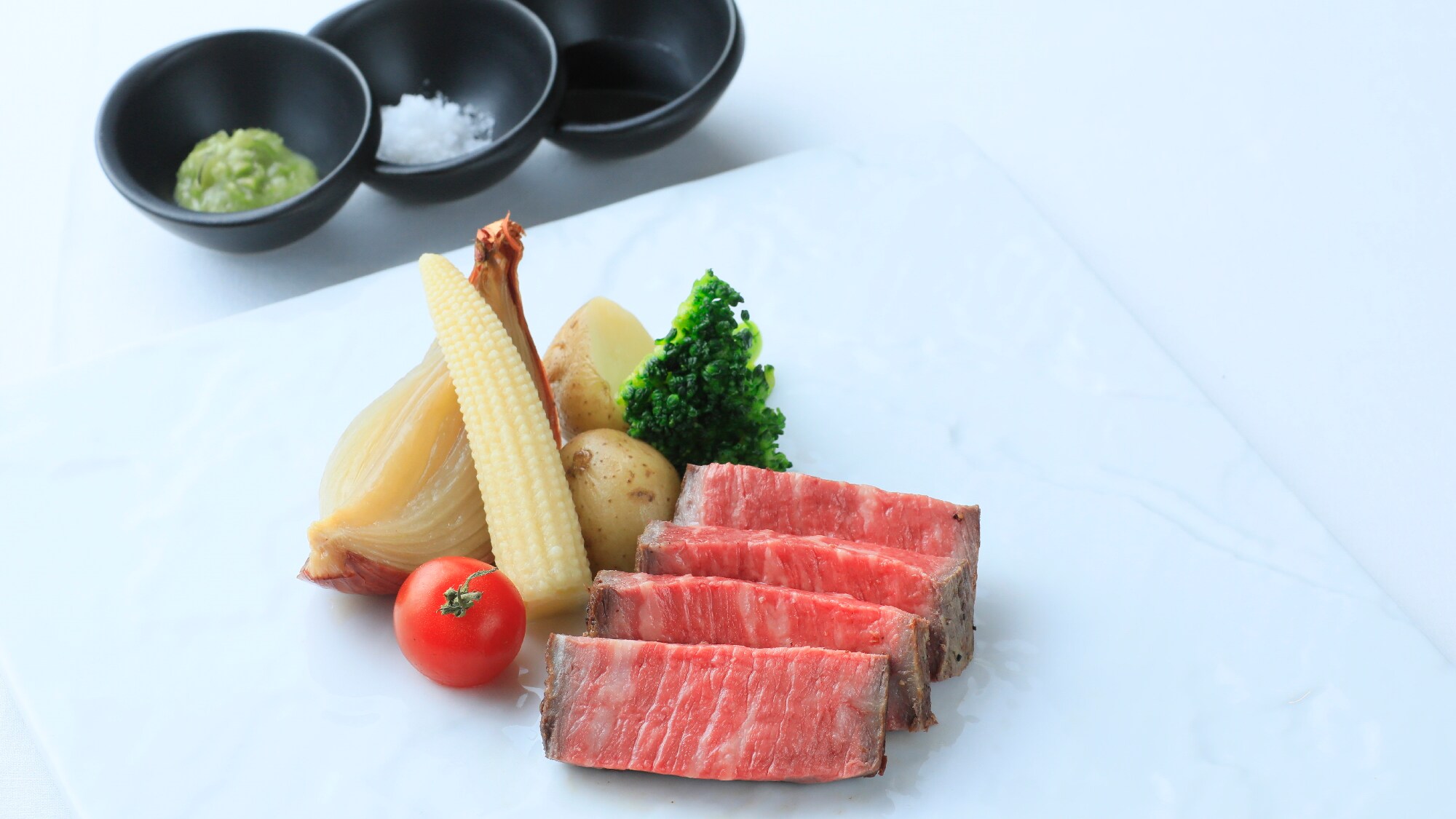 [Viande] Steak with three flavors of Shinshu *Example