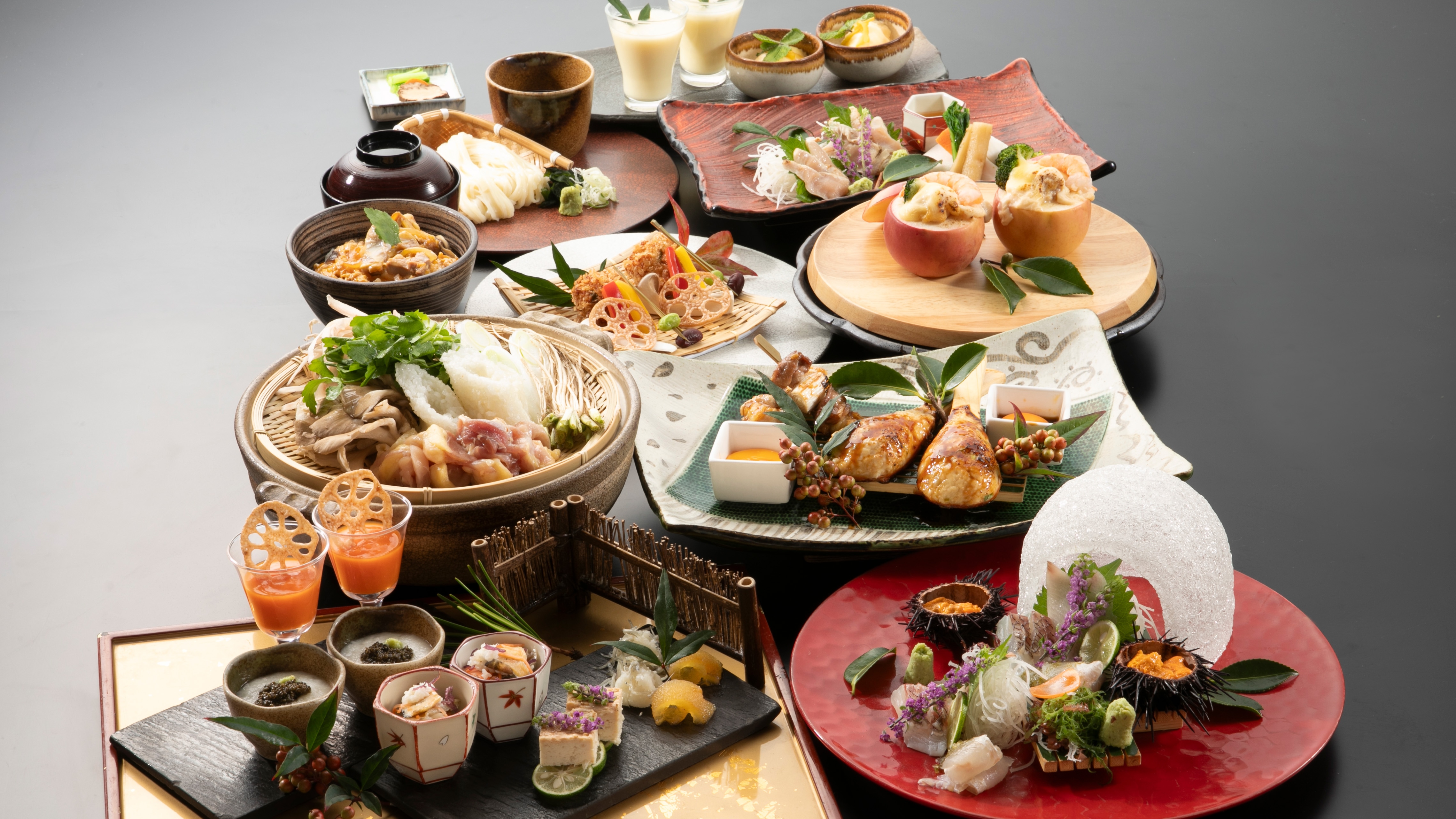 [Winter 2024 December to February] Hinai Chicken and Inaniwa Udon Kaiseki Course *Part of the photo is for two people