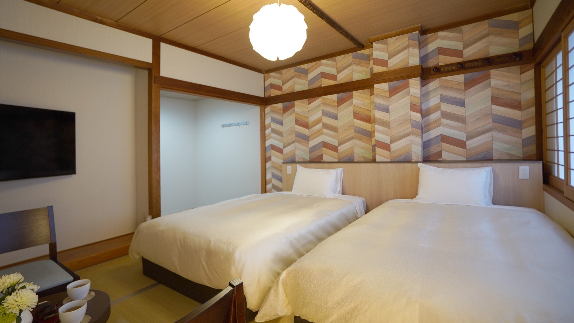 <Kamar tamu> Kamar bergaya Jepang yang diperbarui dengan tempat tidur kembar