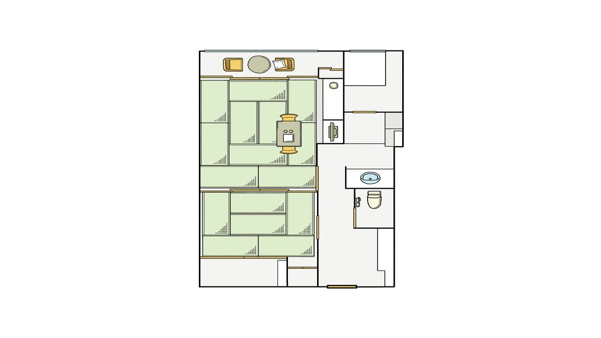 Main building Japanese-style room 16 tatami mats: Room layout