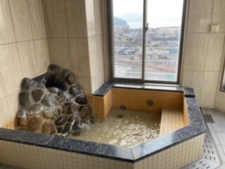 View from the public bath