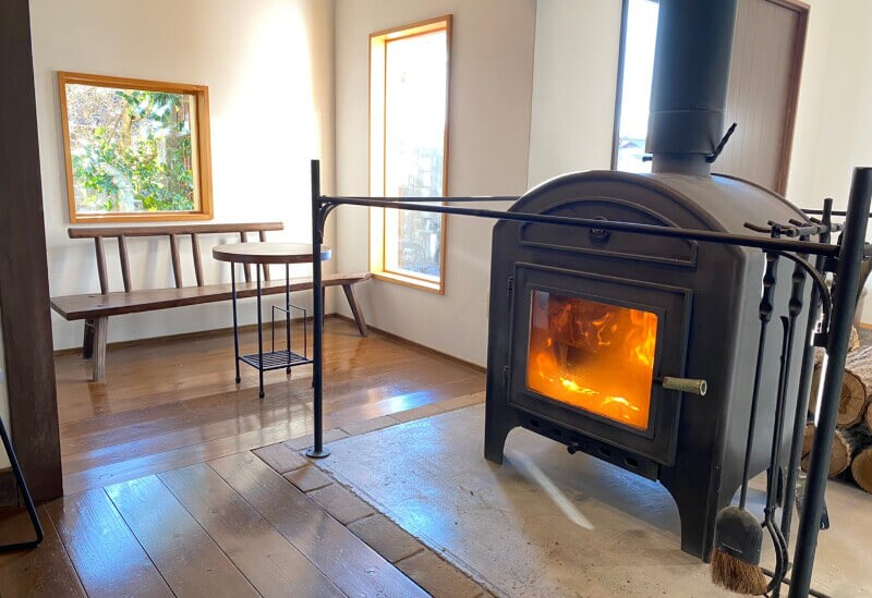 A space that warms your body and soul with a wood stove