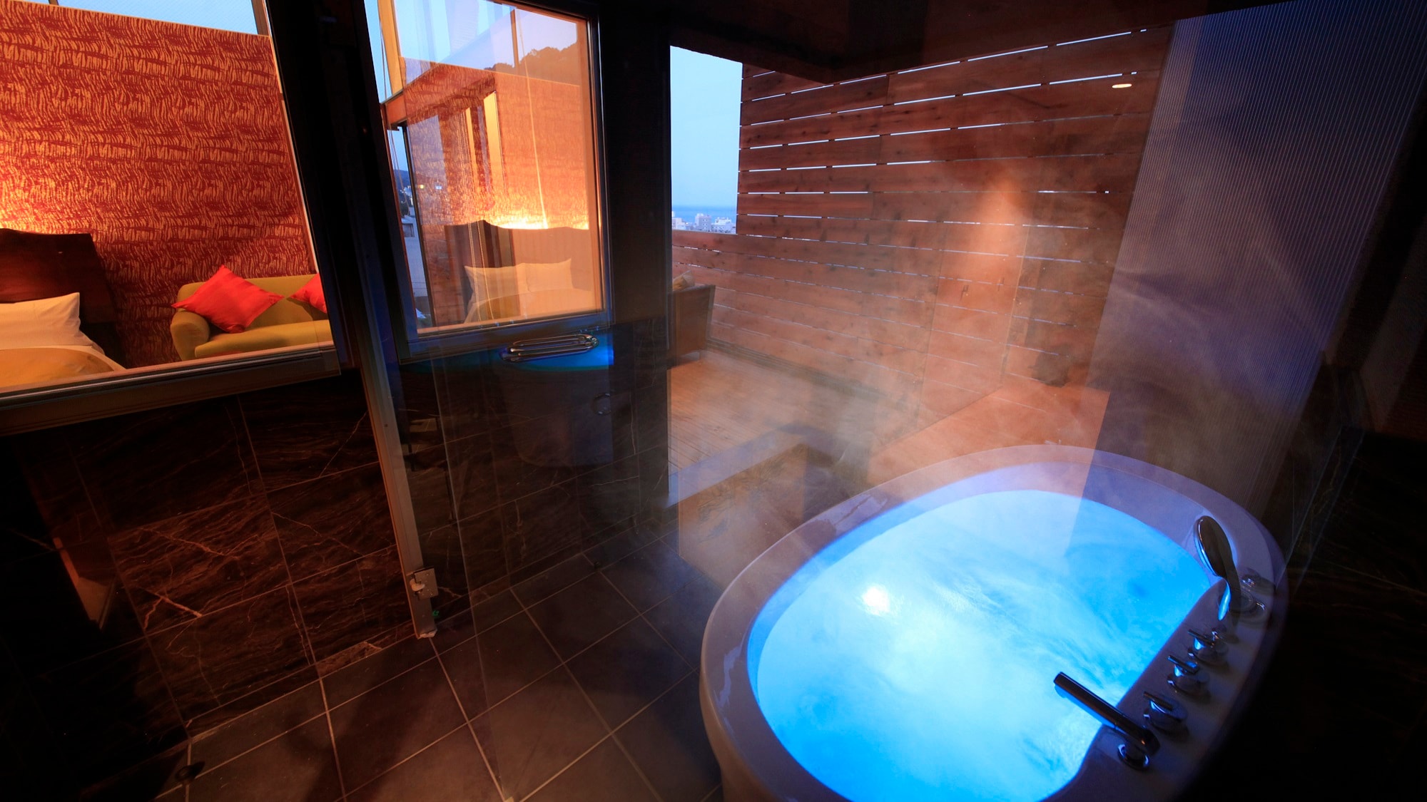 [Twin Japanese-style room with open-air bath on the 3rd floor] (Example)