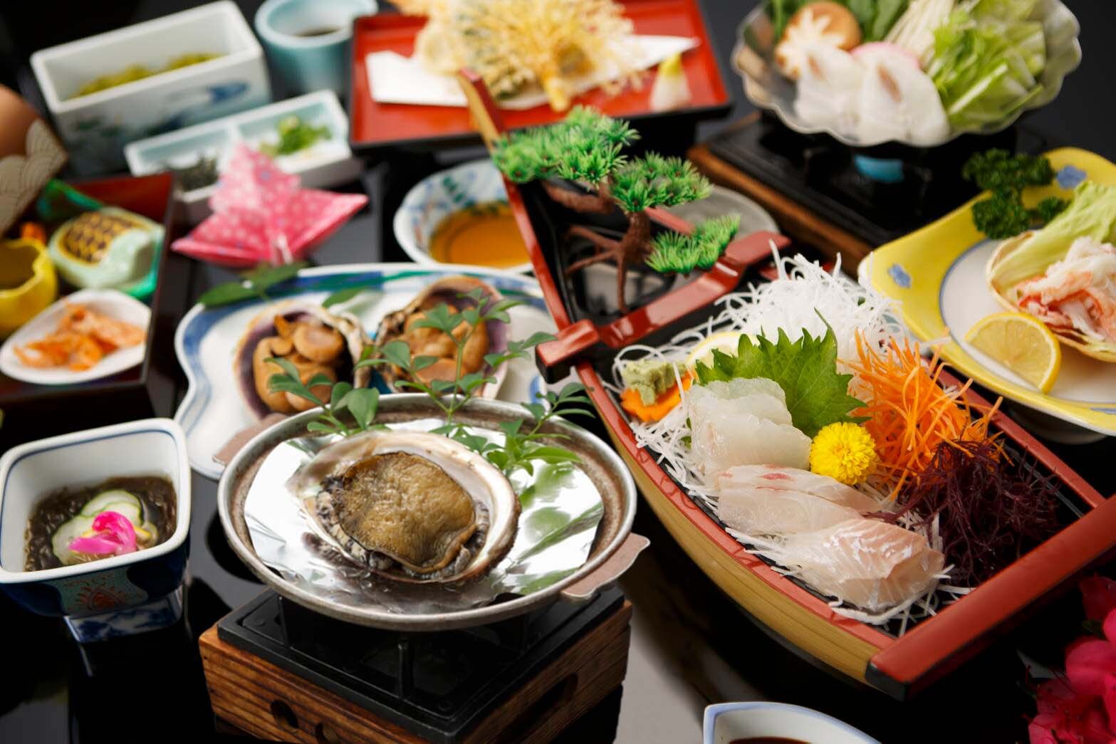 [Course with grilled abalone]