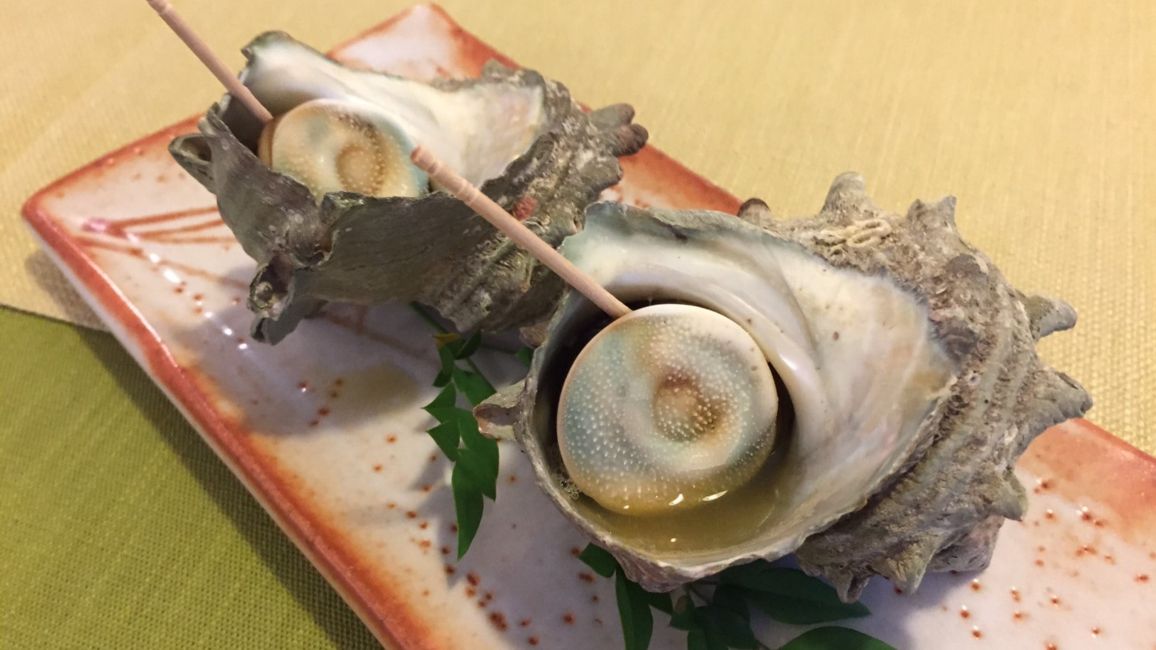 Delicious! Special order dish: Grilled local turban shell
