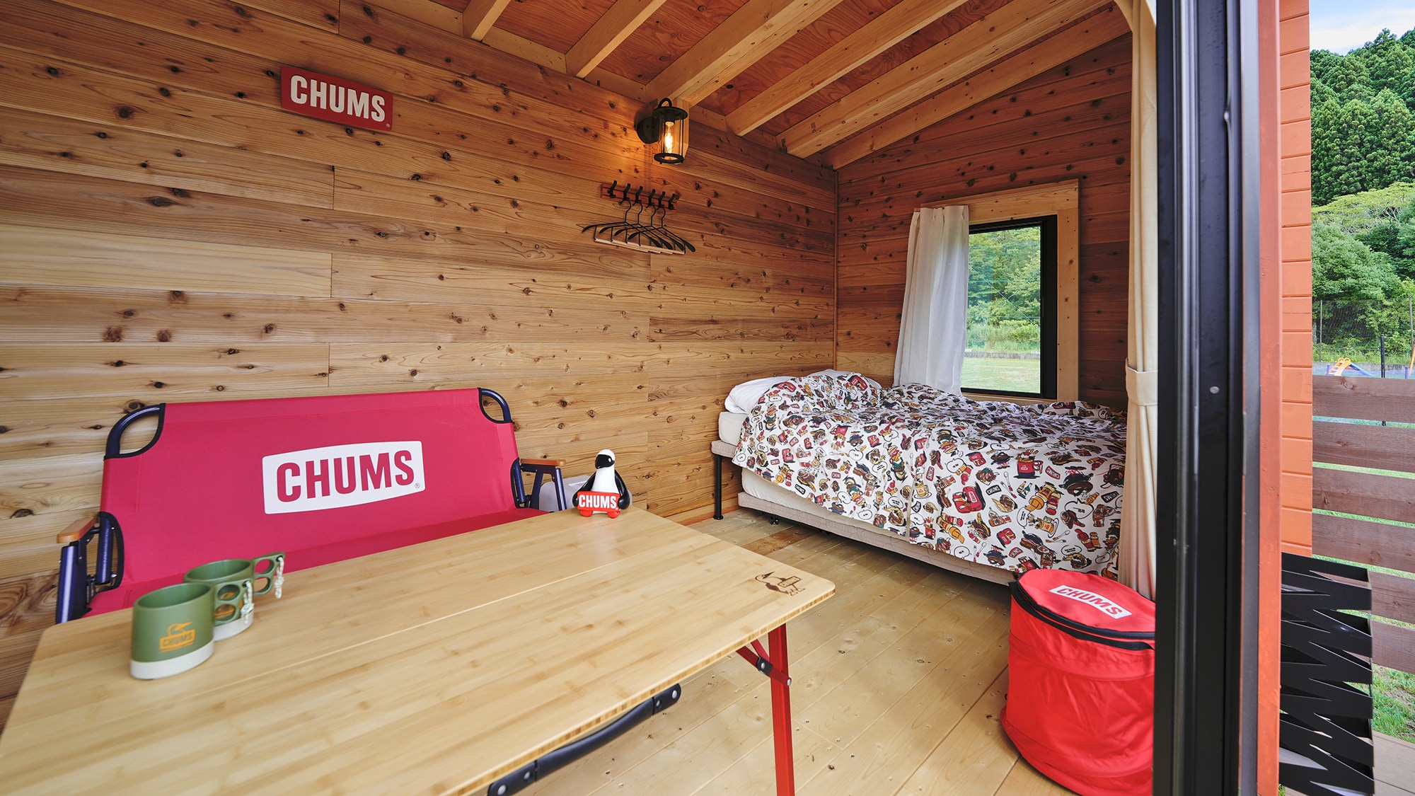 Log trailer house with CHUMS