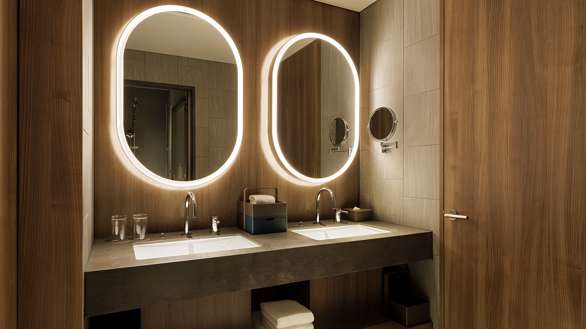 ■Suite room/Dresser image. Equipped with a large LED-illuminated "actress mirror"