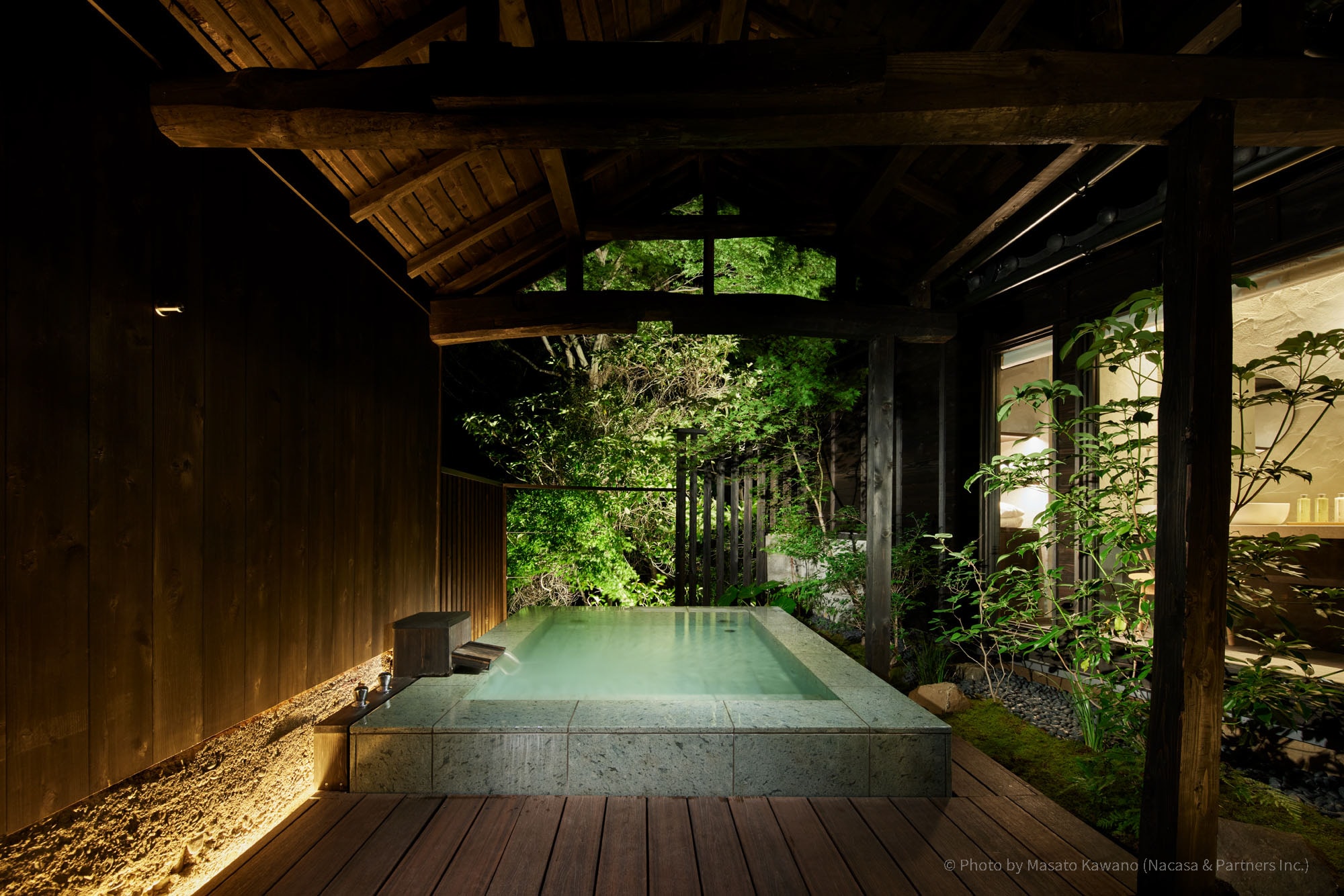 Katsuro Residence/Open-air bath in guest room
