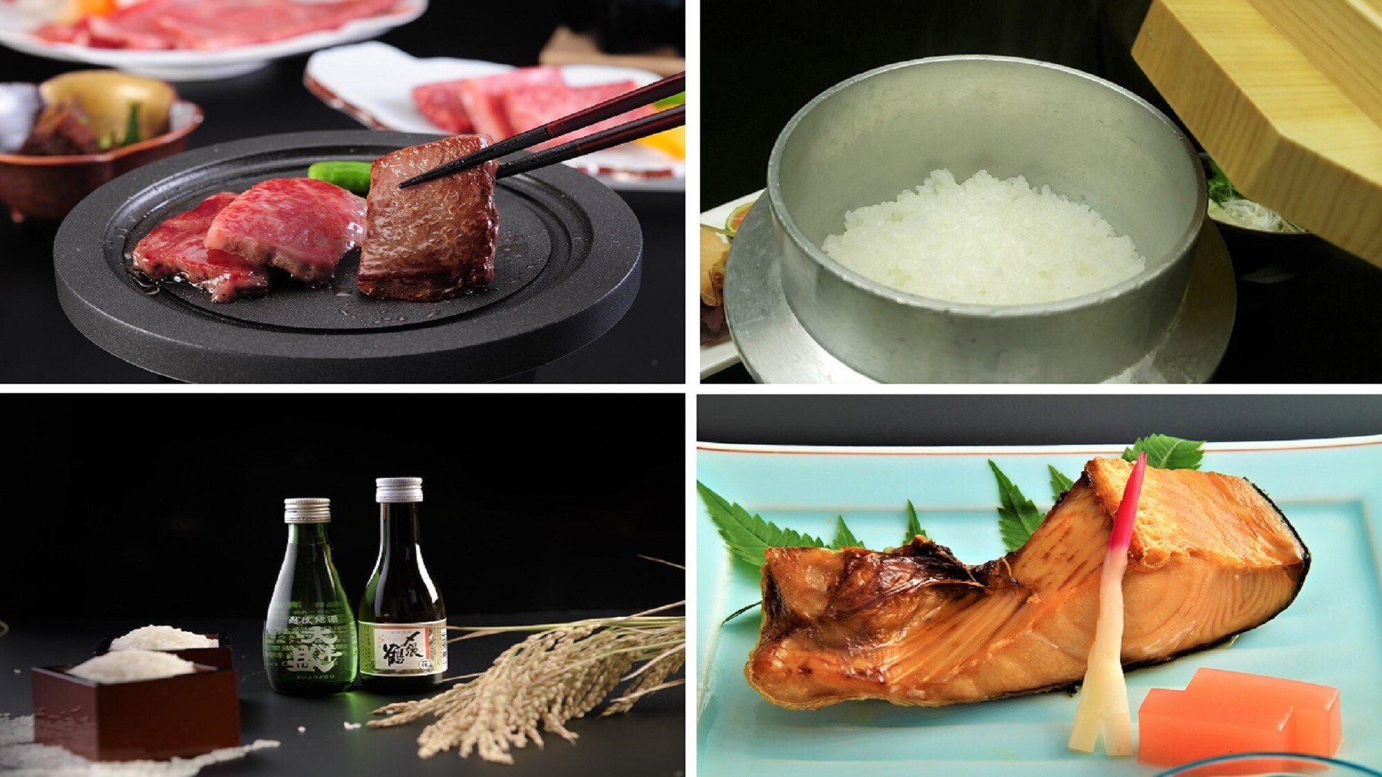 Ẩm thực tại nhà trọ [Thịt bò + Cá hồi + Rượu sake địa phương + Cơm]