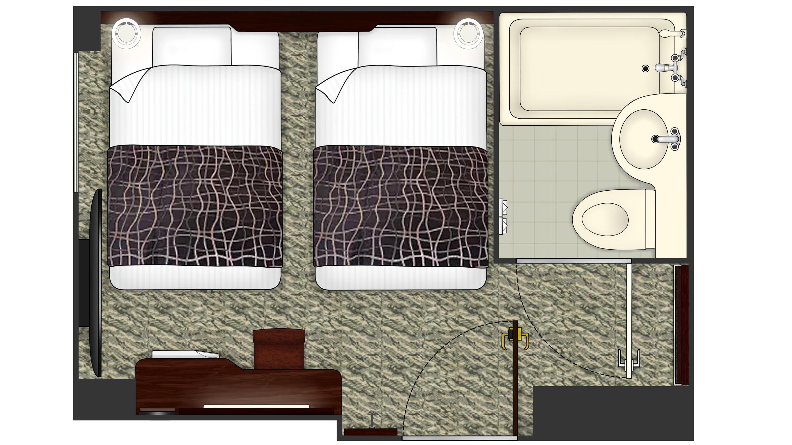 [Layout example] Twin room *Layouts vary depending on the room