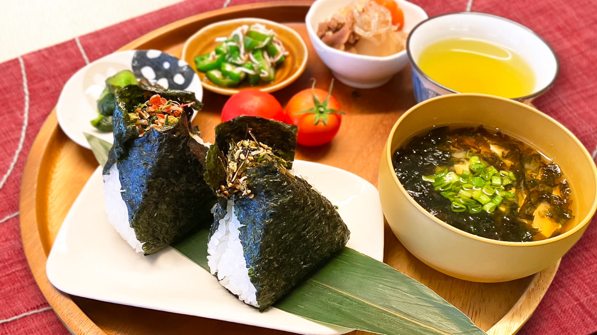 Rice ball breakfast