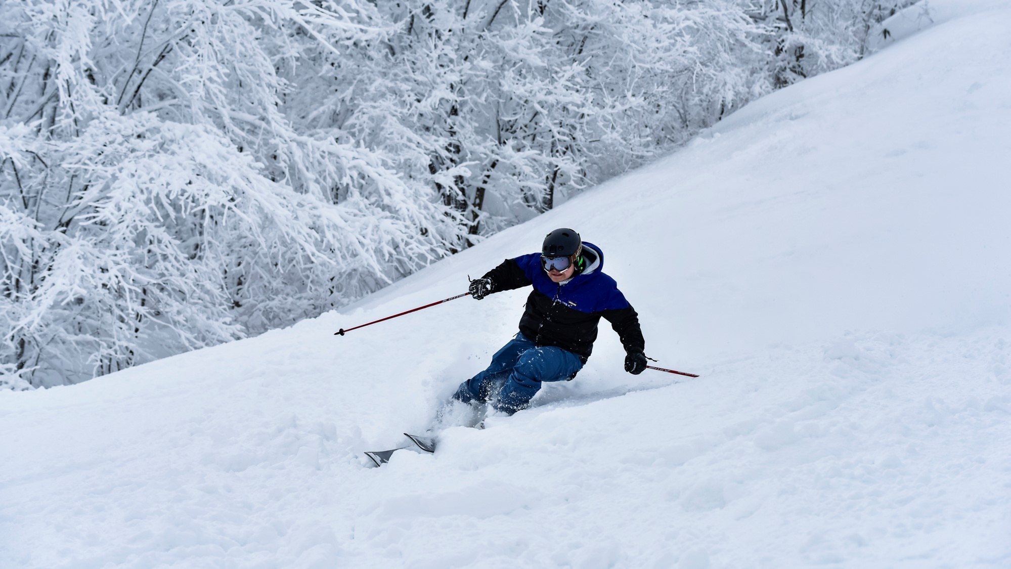Ski slope-side! You can even take a lift to the frost-covered fields!