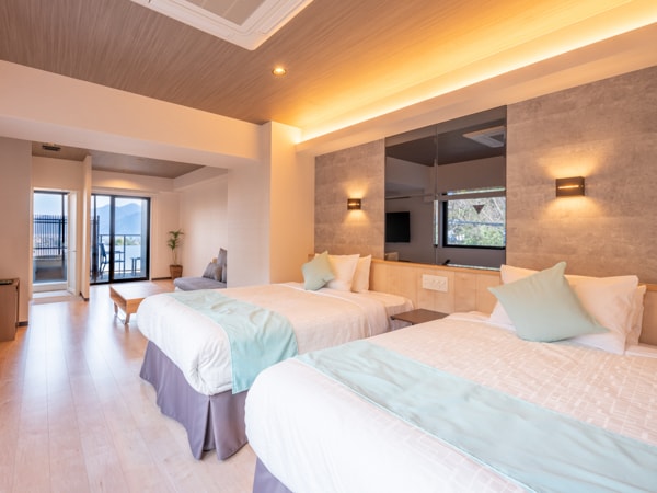 [Modern Western-style room] 38 square meters + private terrace of 10 square meters, Shigaraki-yaki open-air bath
