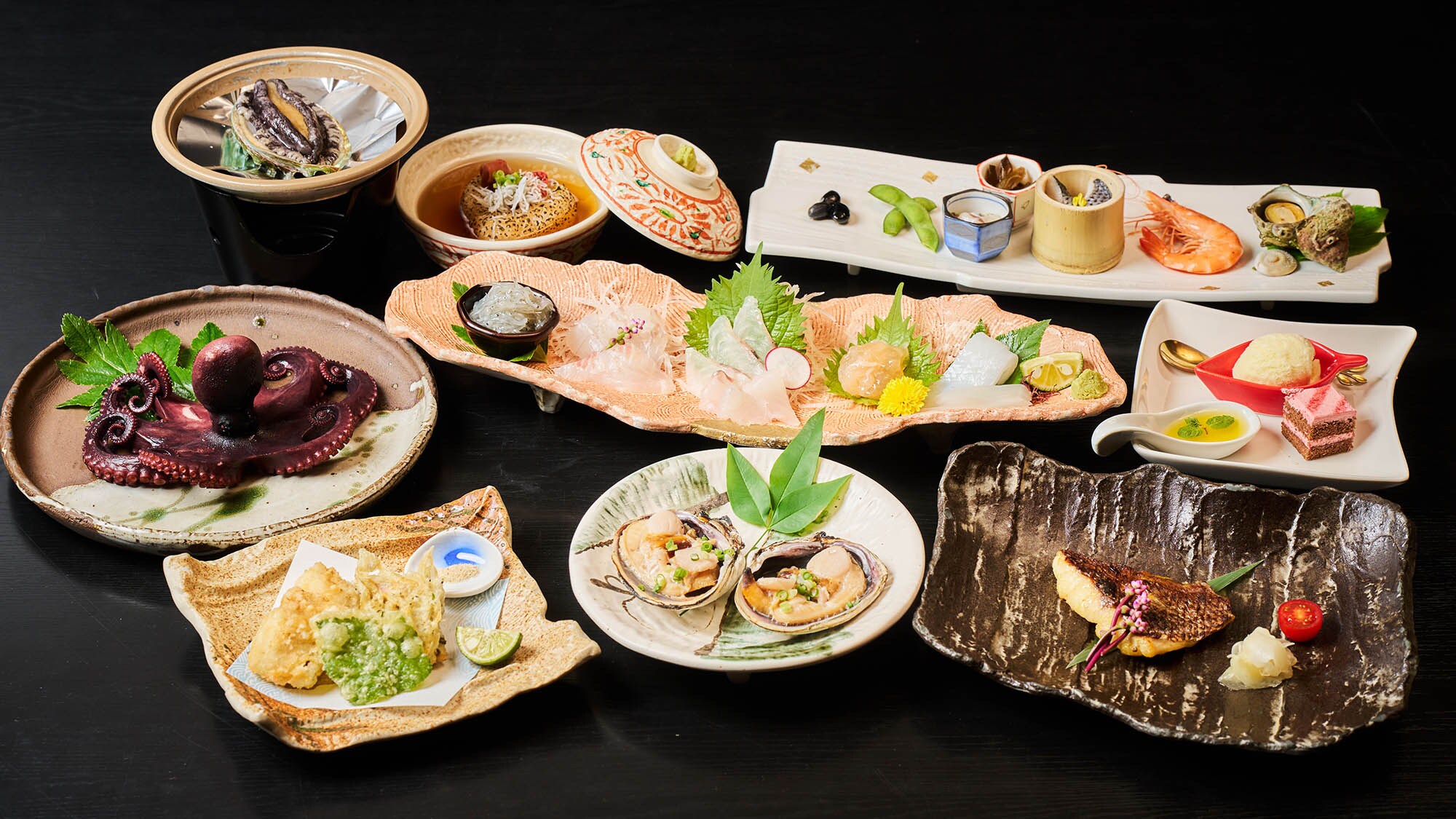 • [Upgrade Plan Example] A seafood-focused dinner featuring boiled octopus whose flavor intensifies with every bite.