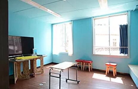 Inside the building