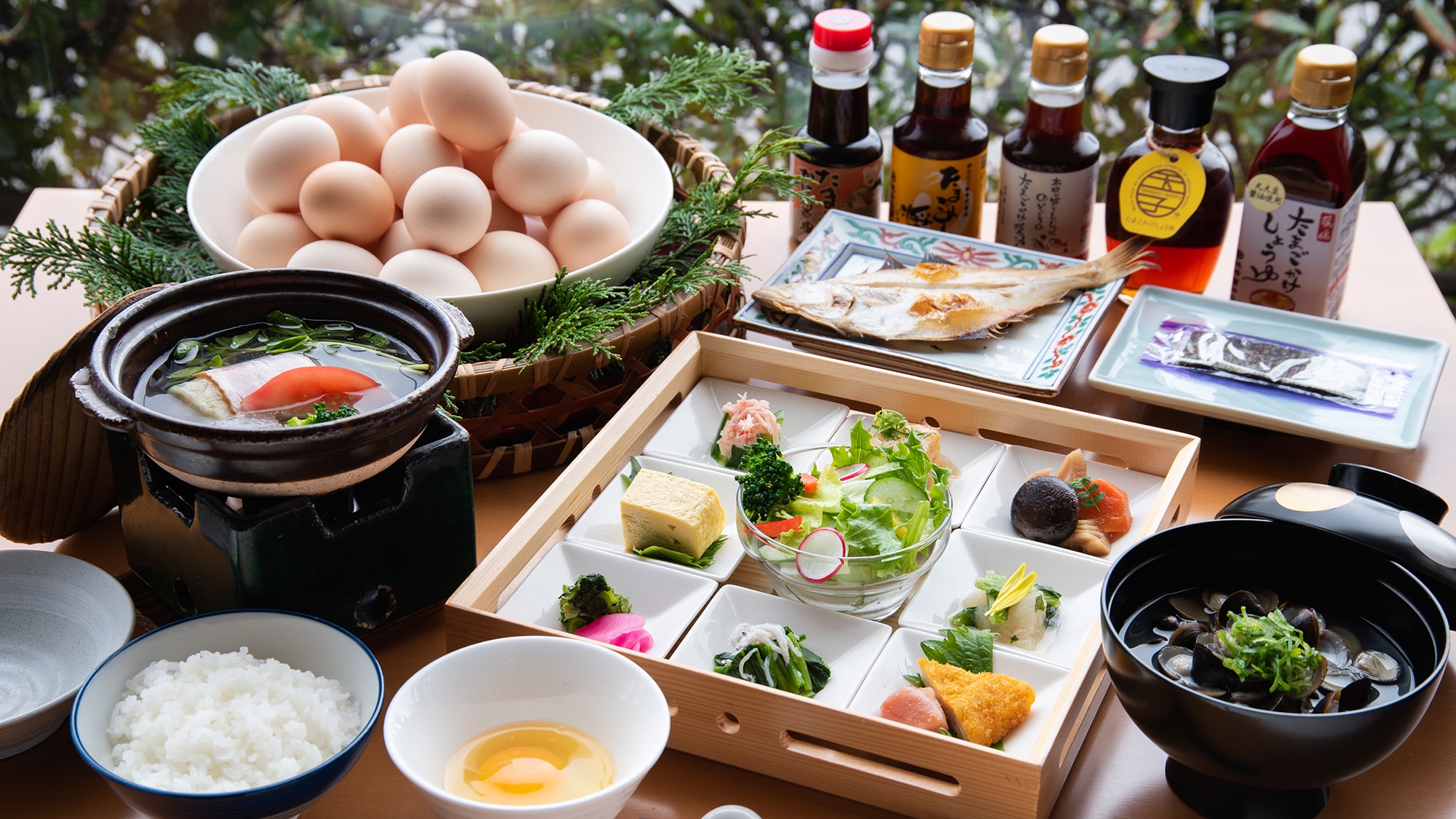 *【Breakfast example】Breakfast specialty egg-cooked rice buffet and Japanese breakfast made with the chef's commitment to make the most of the taste of the ingredients