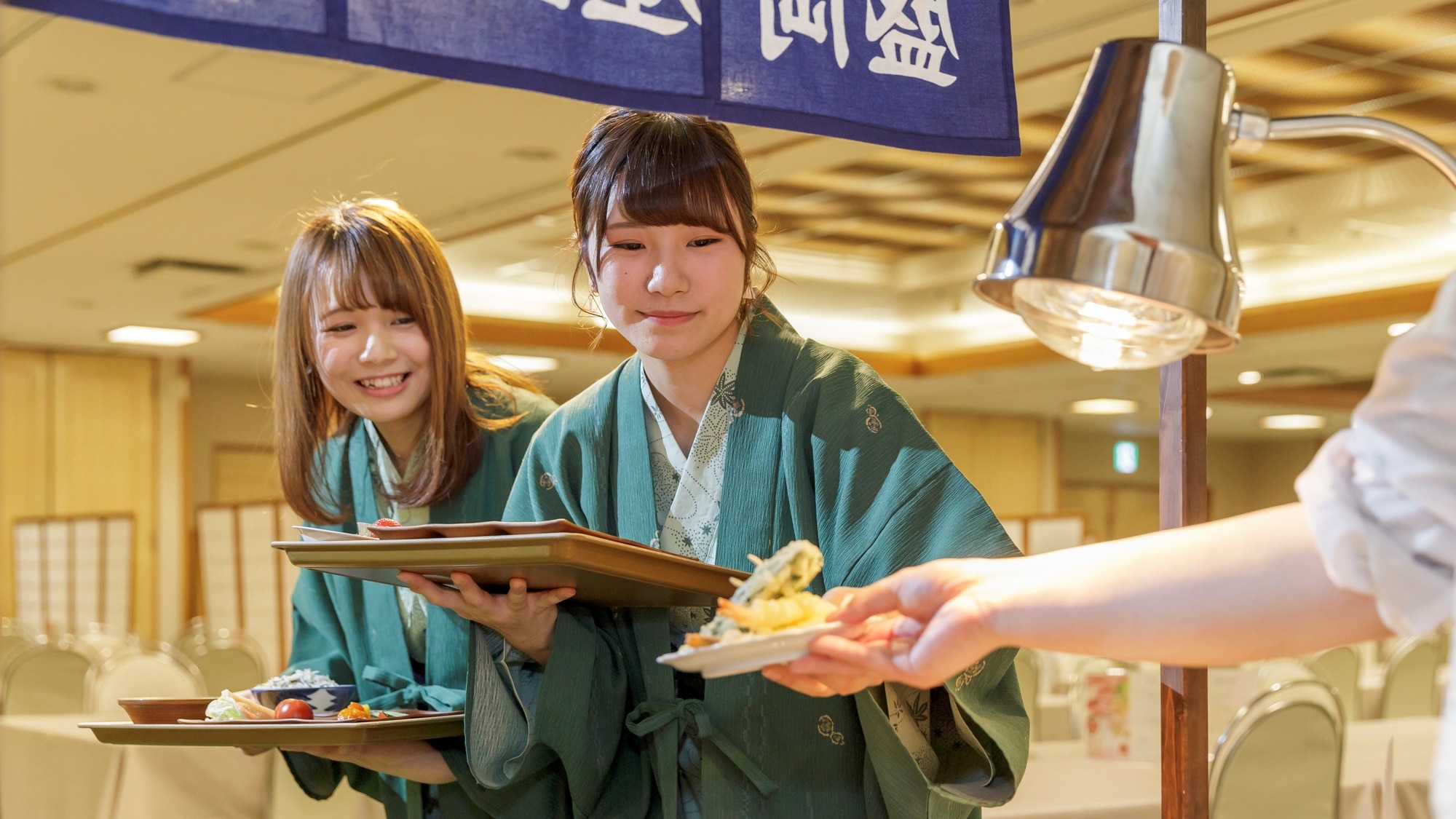 [Dinner] "Buffet" offers freshly cooked meals in the attached live kitchen.