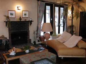 Lobby fireplace