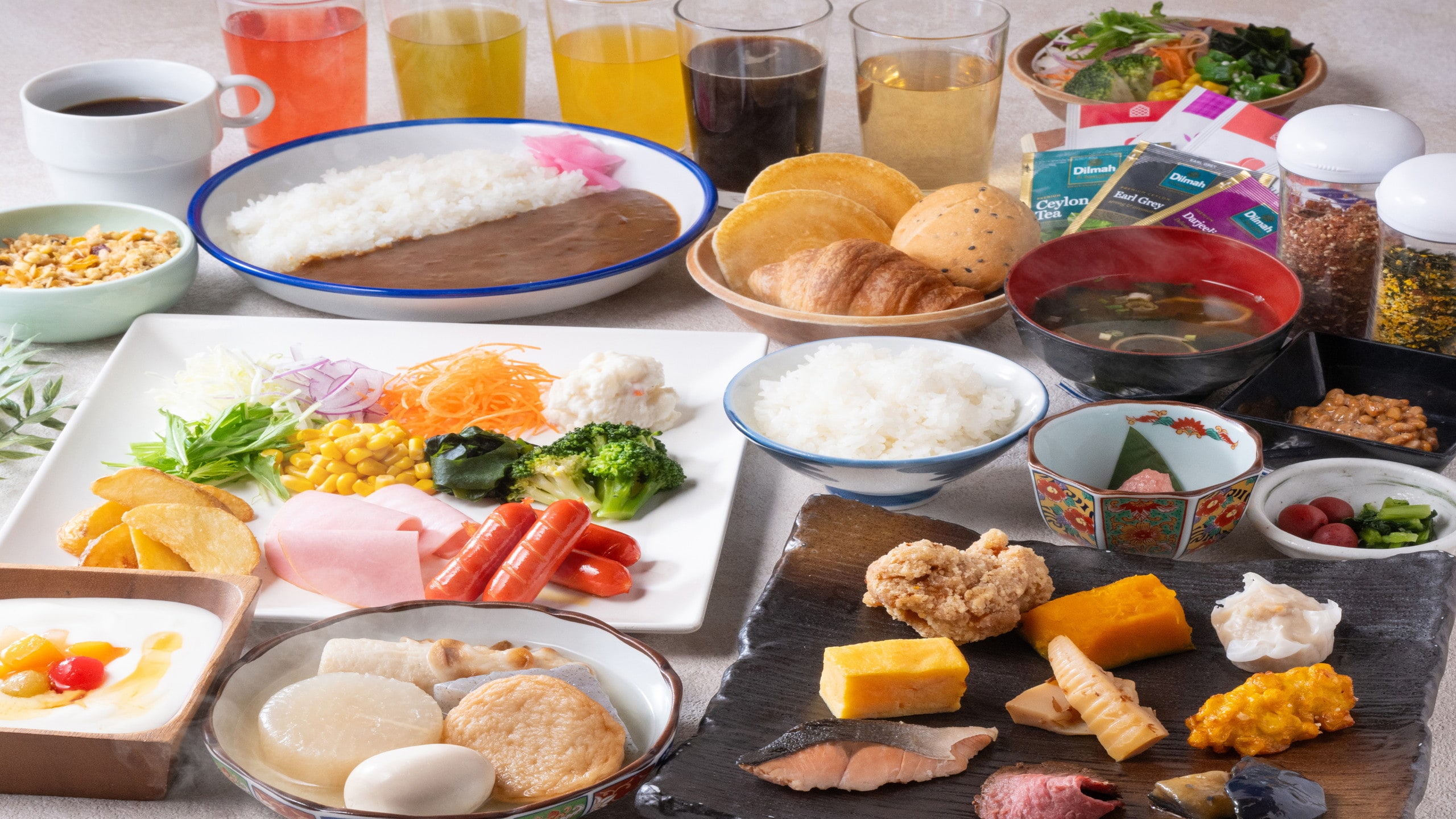 朝食ビュッフェ　盛り付け一例
