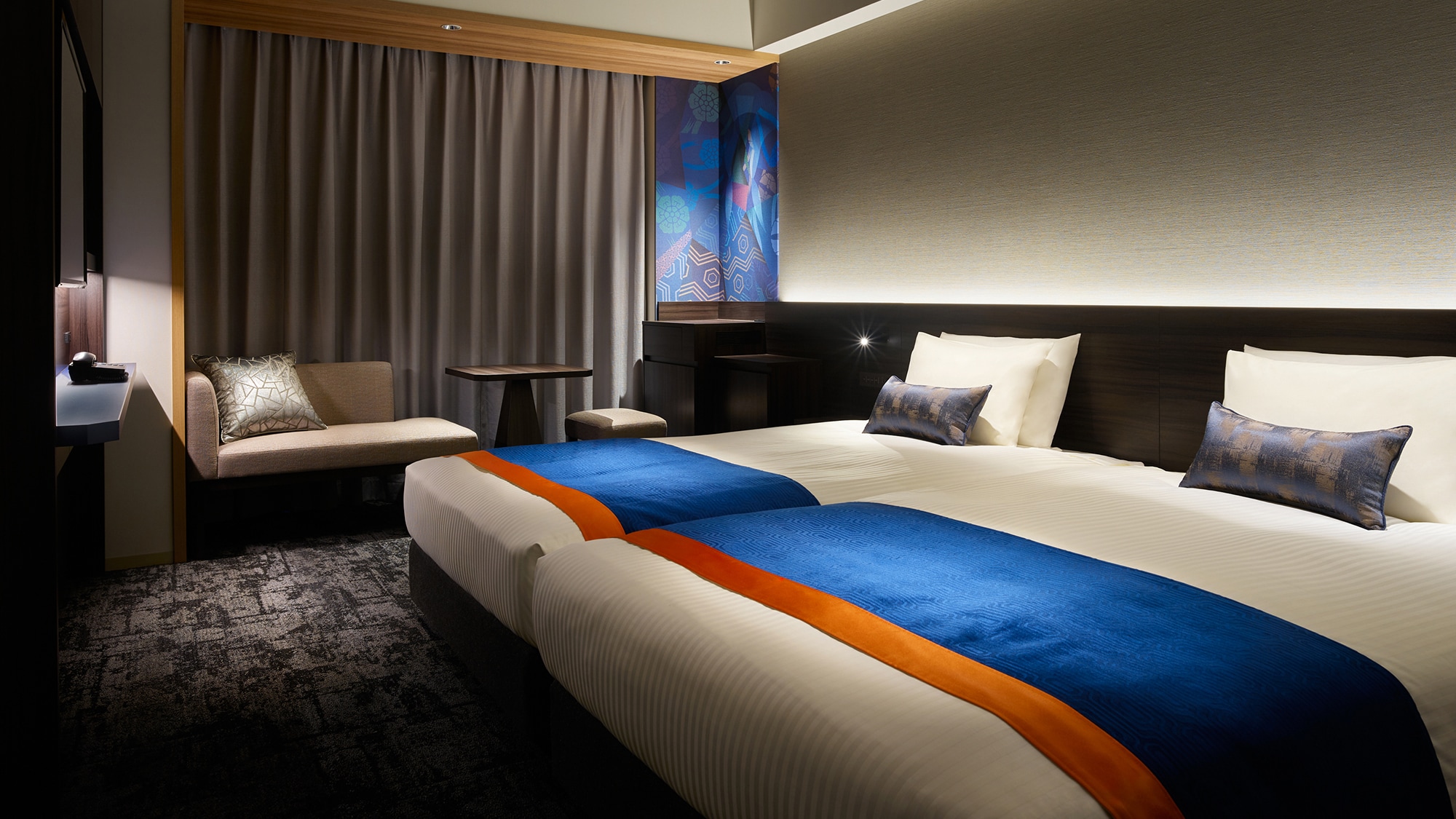 [Moderate Twin] The rooms with modern interiors are perfect for adults traveling to Ginza.