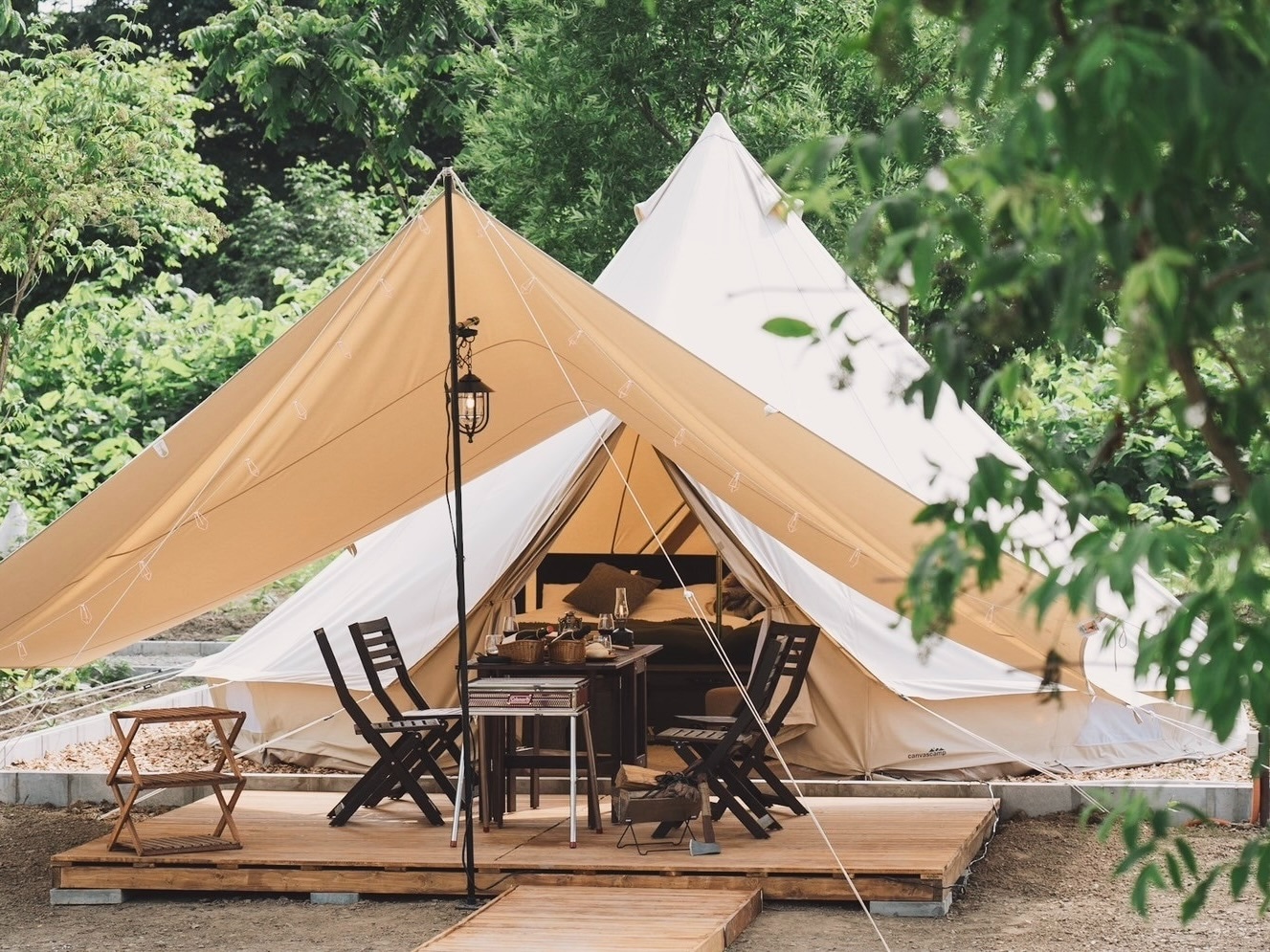 Glamping tent exterior